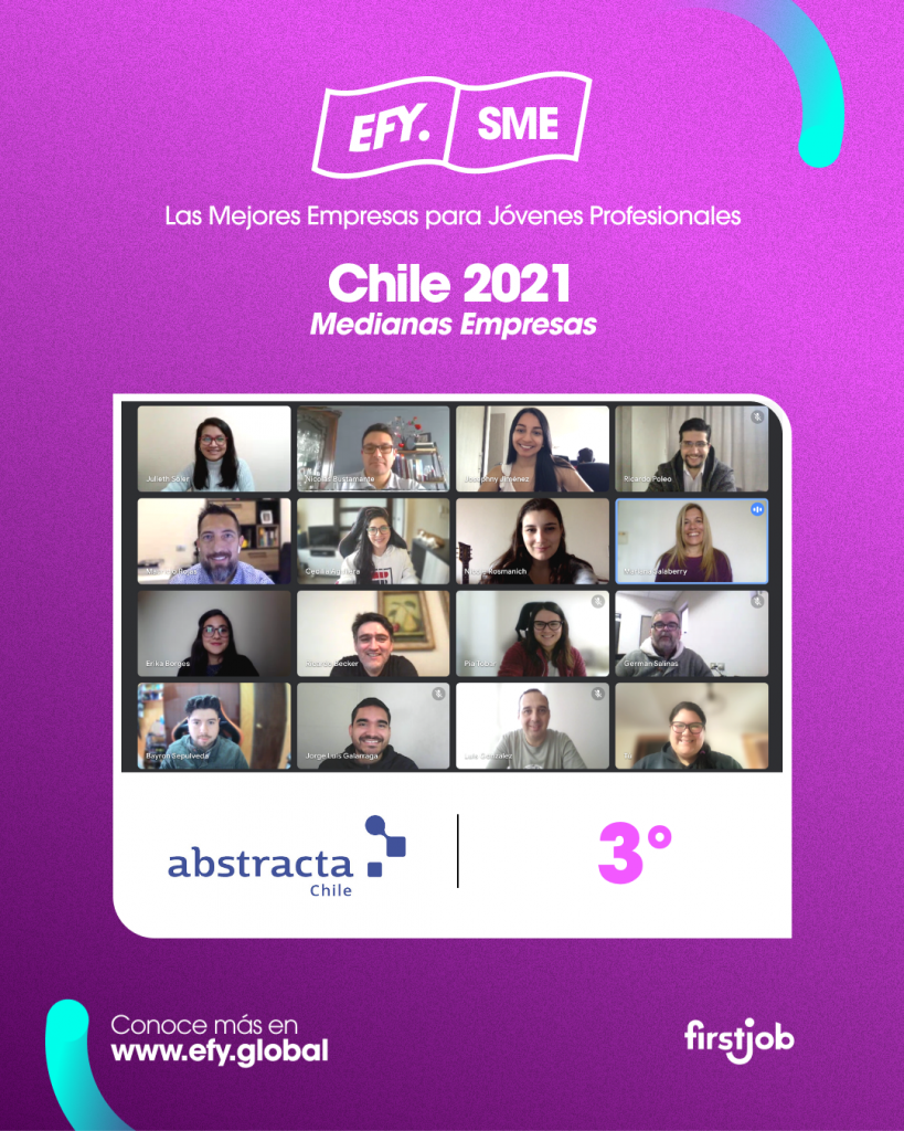  Abstracta Chile obtuvo el puesto N°3 en el Ranking SME de EFY de Employers for Youth 2021